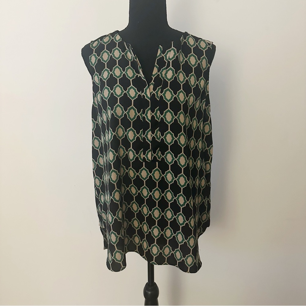 Dana Buchman Green and Black Blouse